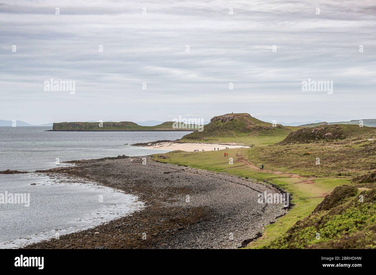 Panorama of white and black beaches with turquoise sea, Isle of Skye Stock Photo
