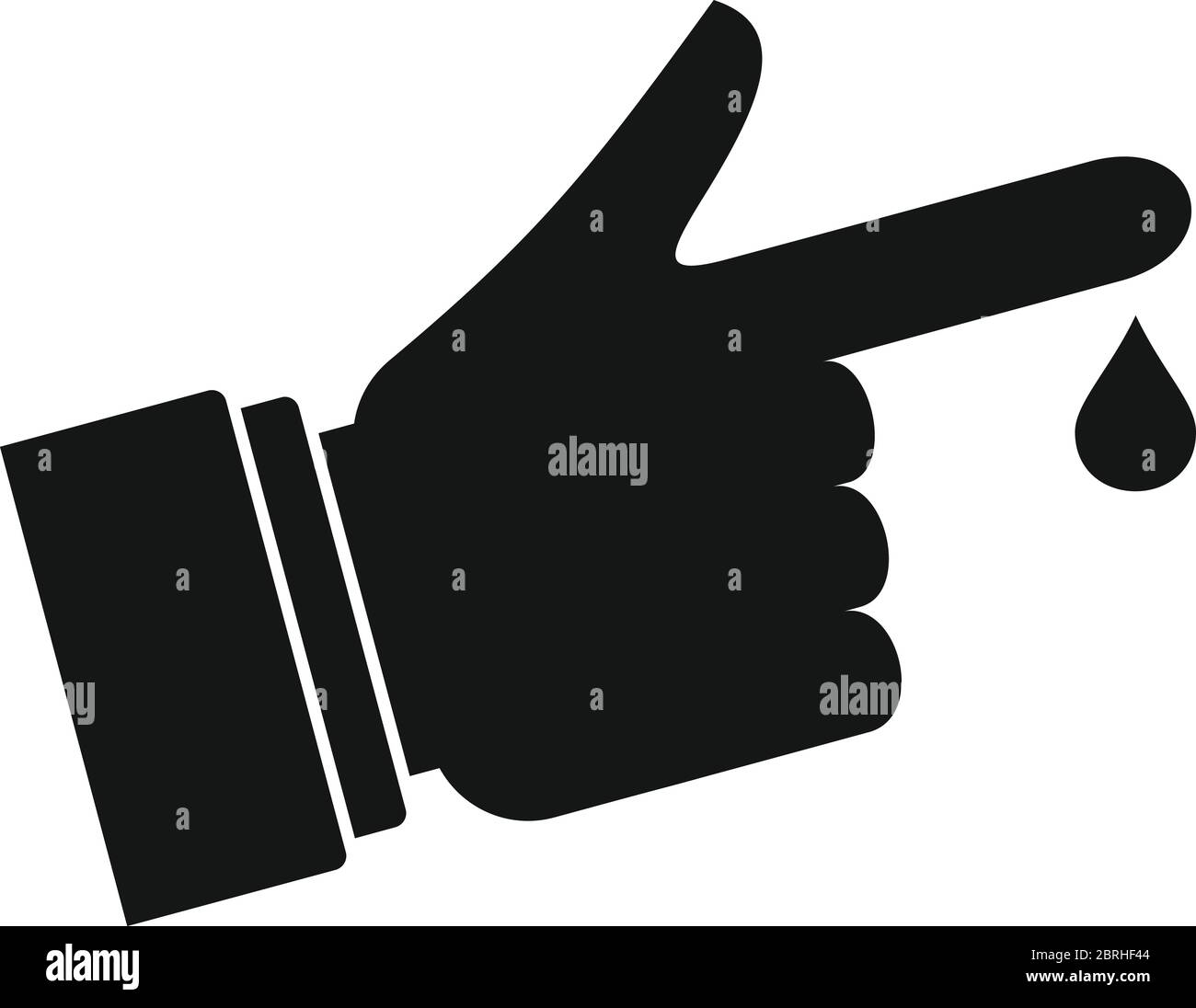 Finger drop blood icon. Simple illustration of finger drop blood vector ...