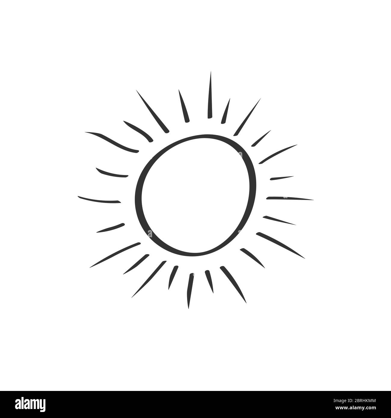 The sun. Vector hand drawn Doodle style illustration isolated on a