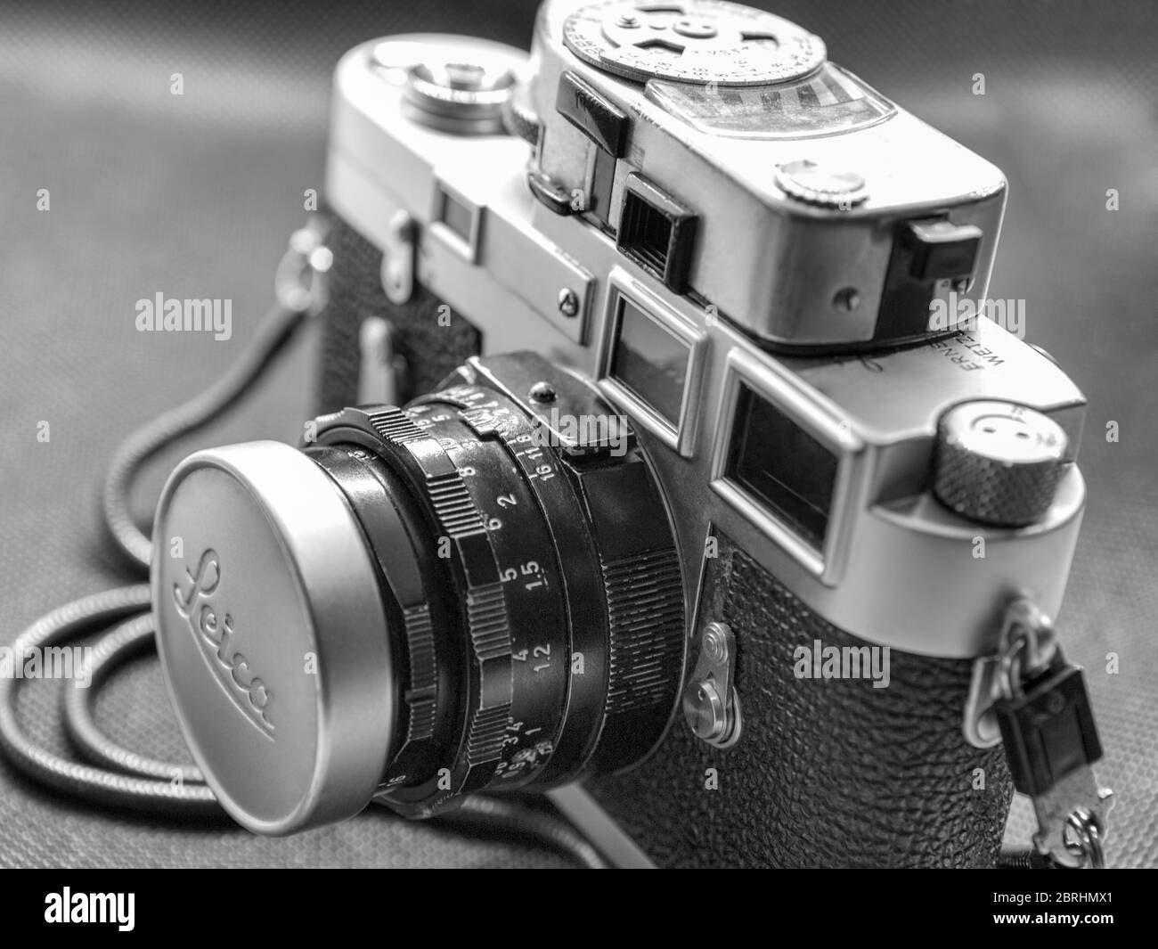 Rome,Italy May 19, 2020 Retro design of used vintage mythic camera