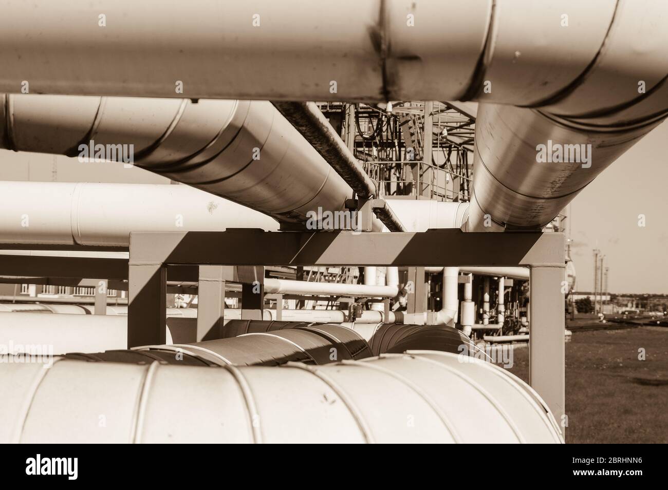 Pipeline and pipe rack of petroleum industrial plant offshore industry ...