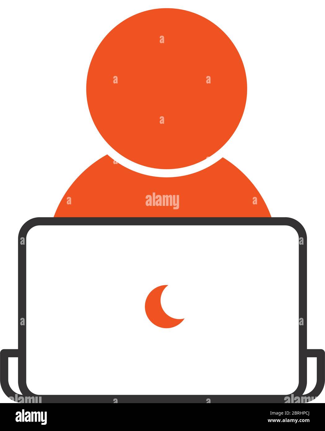 online learning concept, avatar person with laptop computer icon over ...