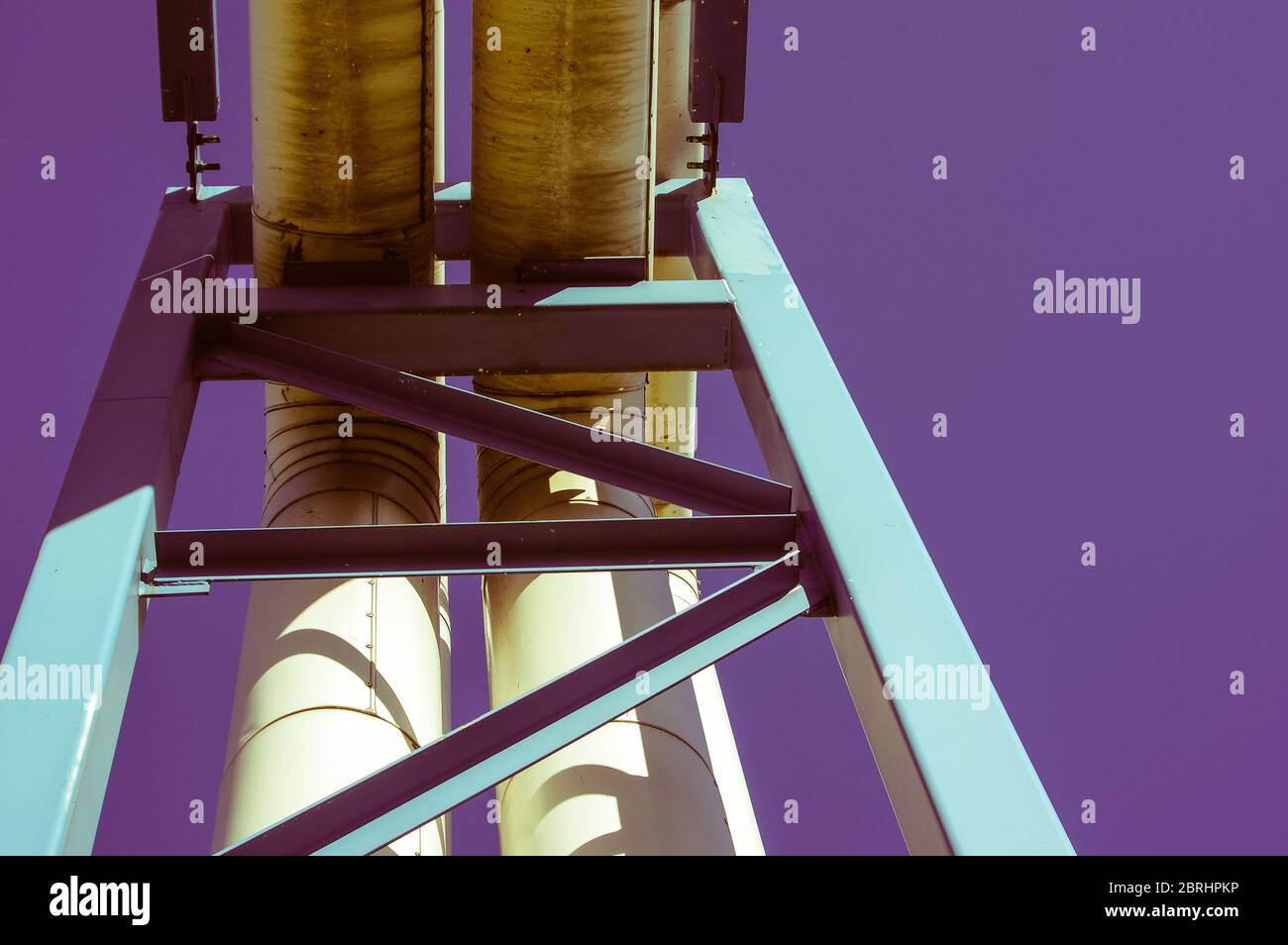 Pipeline and pipe rack of petroleum industrial plant. Offshore Industry ...