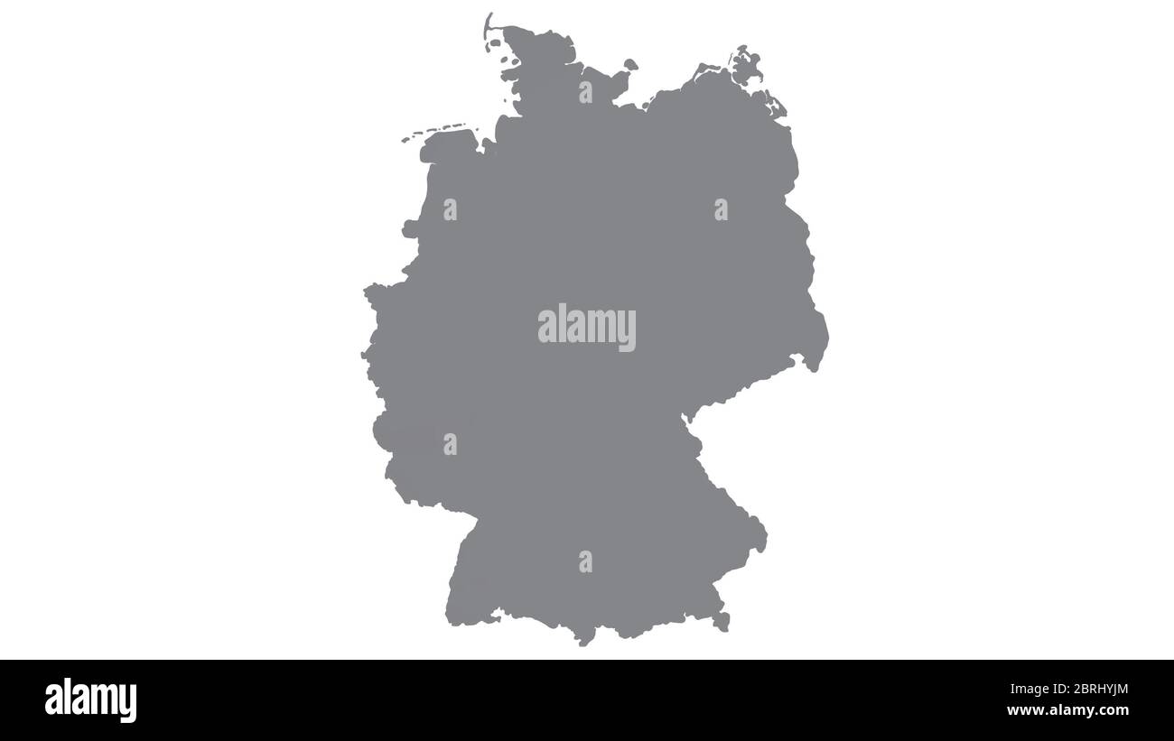 Germany map with gray tone on  white background,illustration,textured , Symbols of Germany,for advertising ,promote, TV commercial, ads, web design, m Stock Photo