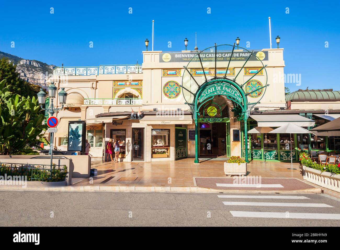 MONACO - SEPTEMBER 26, 2018: Casino Cafe de Paris in Monte Carlo in Monaco Stock Photo