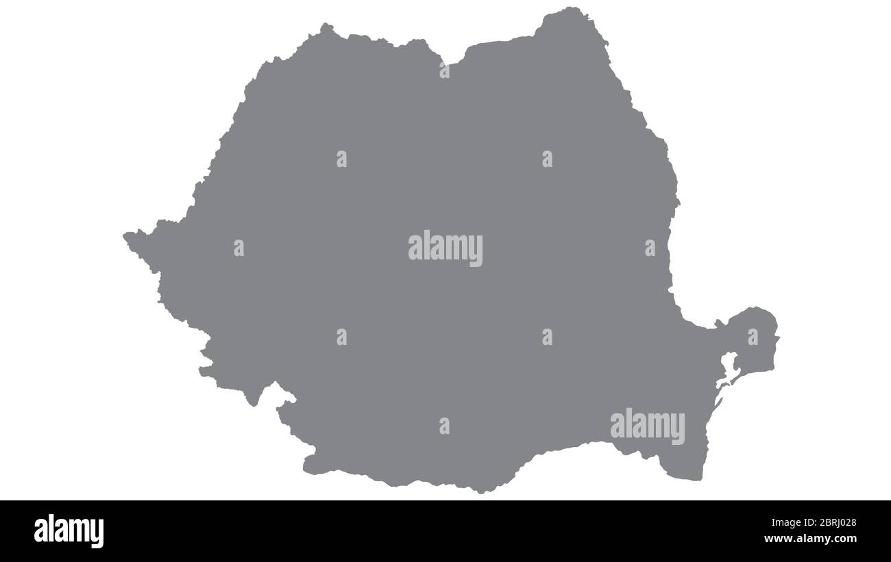 Romania map with gray tone on  white background,illustration,textured , Symbols of Romania,for advertising ,promote, TV commercial, ads, web design, m Stock Photo