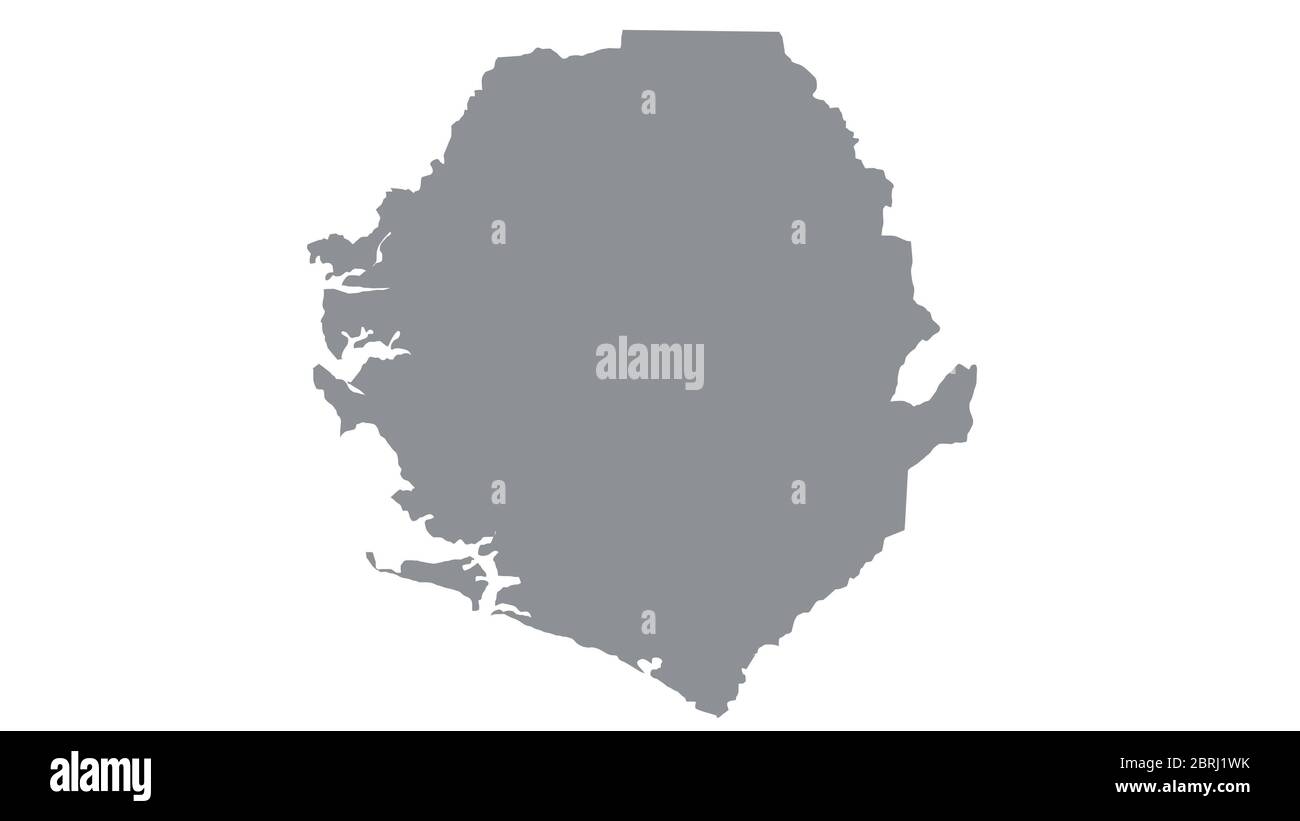 Sierra Leone map with gray tone on white background,illustration ...