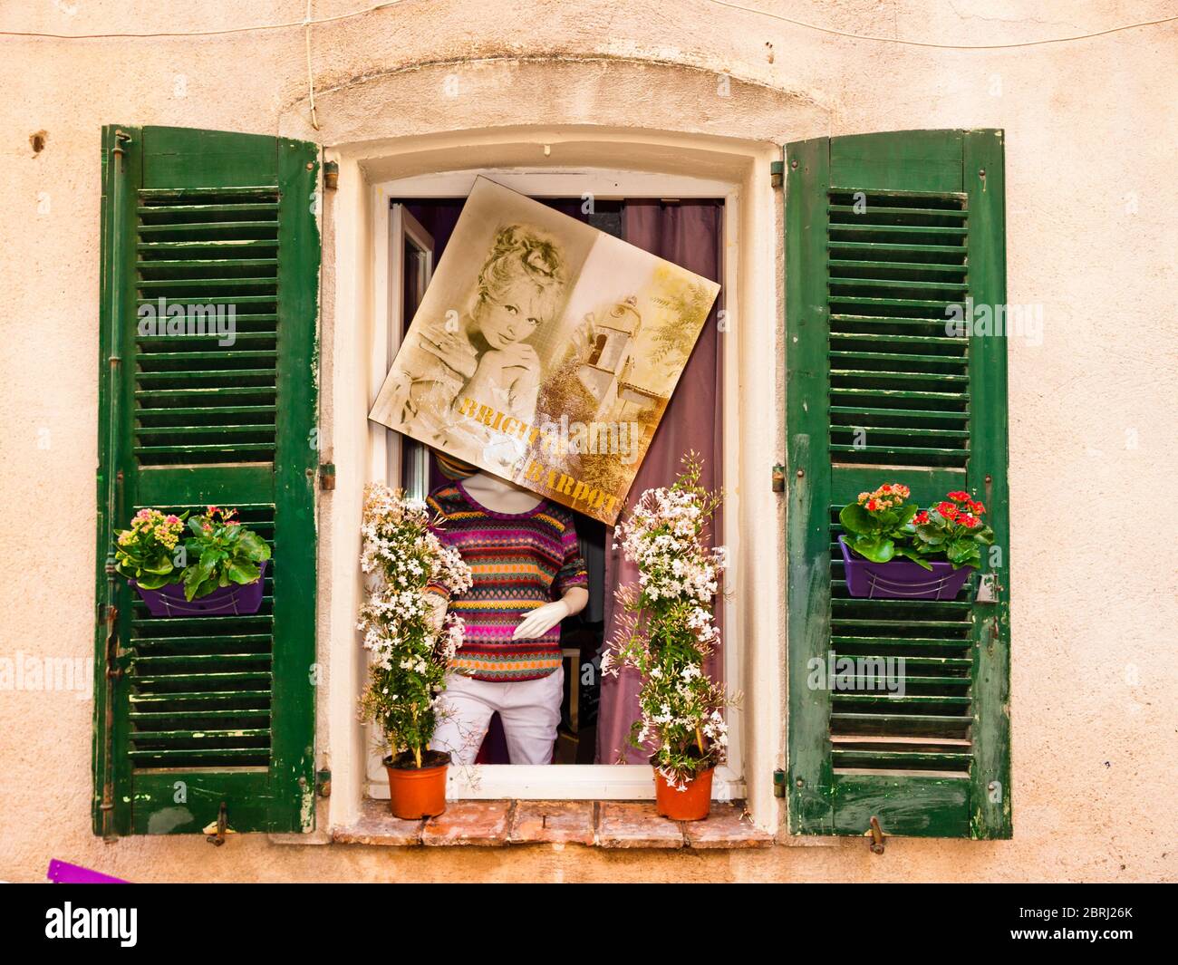 A shop window in Saint-Tropez, French Riviera, Côte d'Azur, France Stock Photo