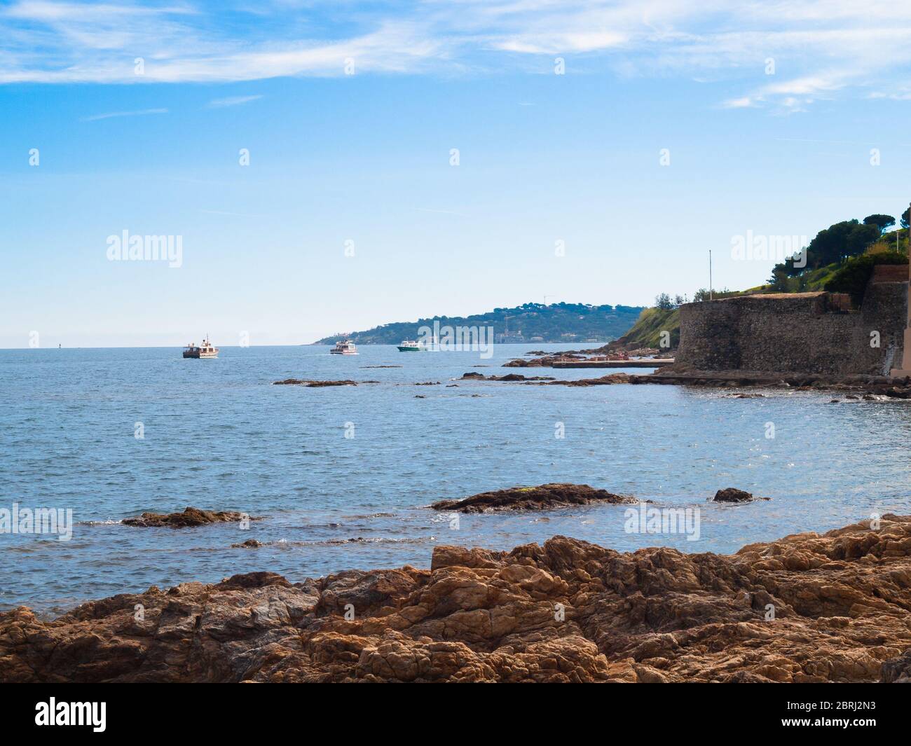 Coastline in Saint-Tropez, French Riviera, Côte d'Azur, France Stock Photo