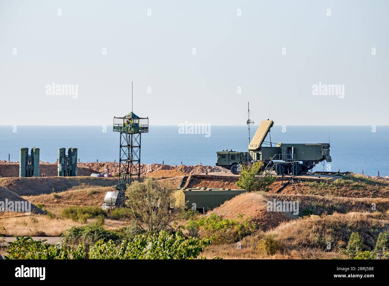 S-400 anti-aircraft missile system in position in Turkey Stock Photo