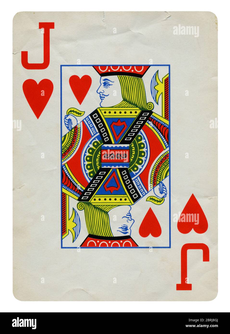 Jack of Hearts Vintage playing card - isolated on white ...