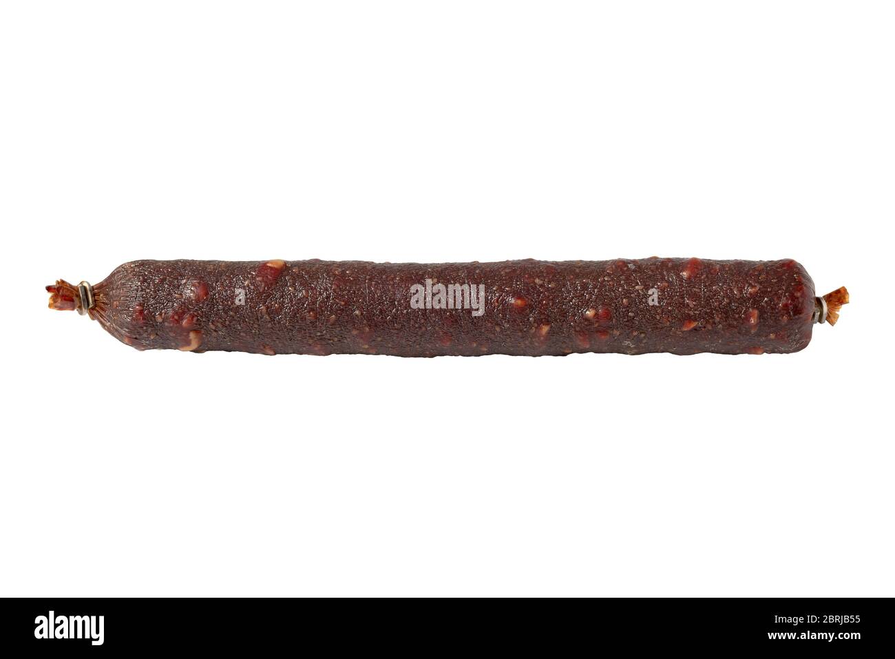 Smoked and air dried sausages, Dry sausage isolated on white background