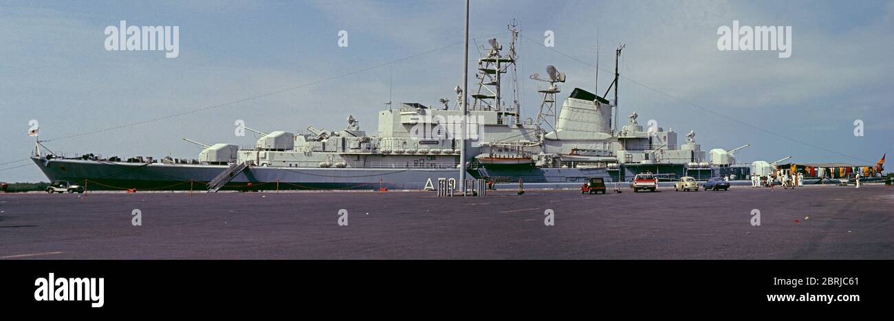 training ship Deutschland at the harbour, April 26, 1982, Guayaquil, Ecuador, South America Stock Photo
