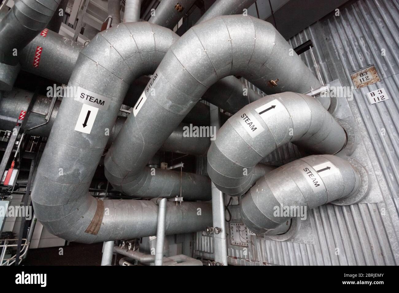 Steam pipes in a hand or claw like formation, Inverkip Power Station 2010 SSEB south of Scotland electricity board boiler oil fired turbine Stock Photo