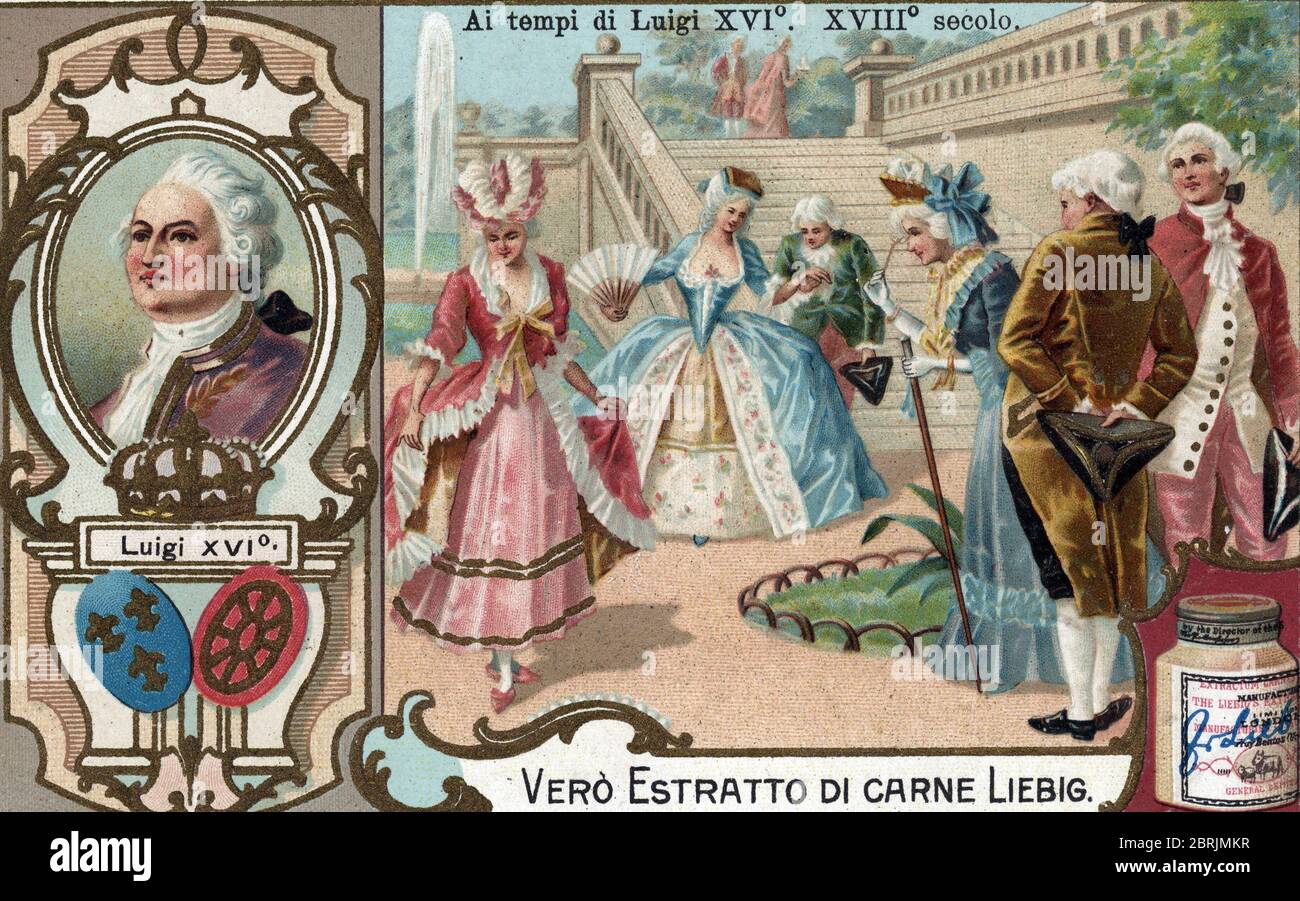 "Ancien regime, 18eme siecle portrait du roi de France Louis XVI (17541793)et mode des