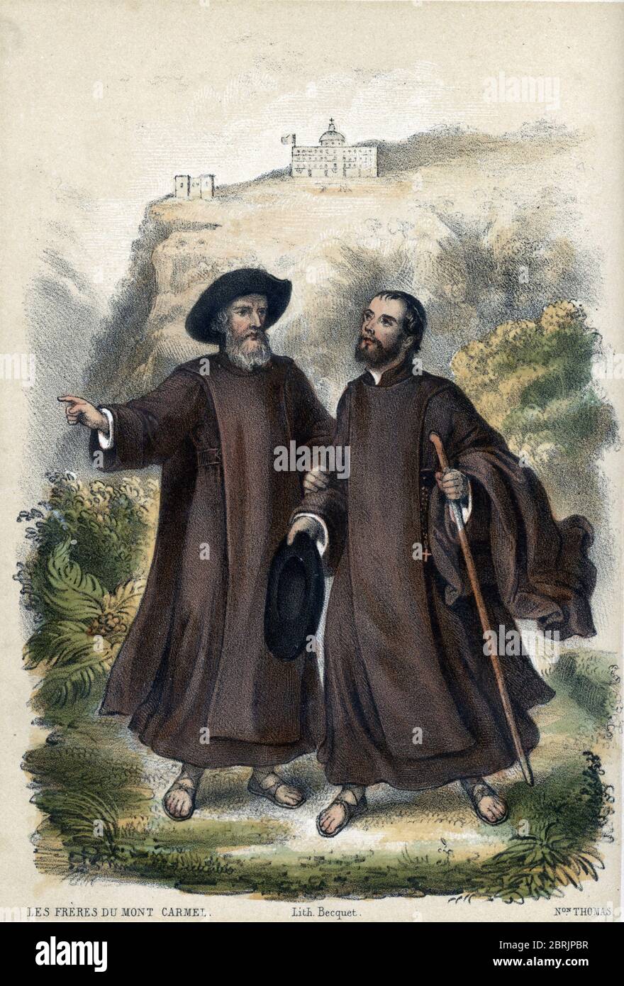 Deux freres de l'ordre du mont Carmel (Ordre de NotreDame du Mont
