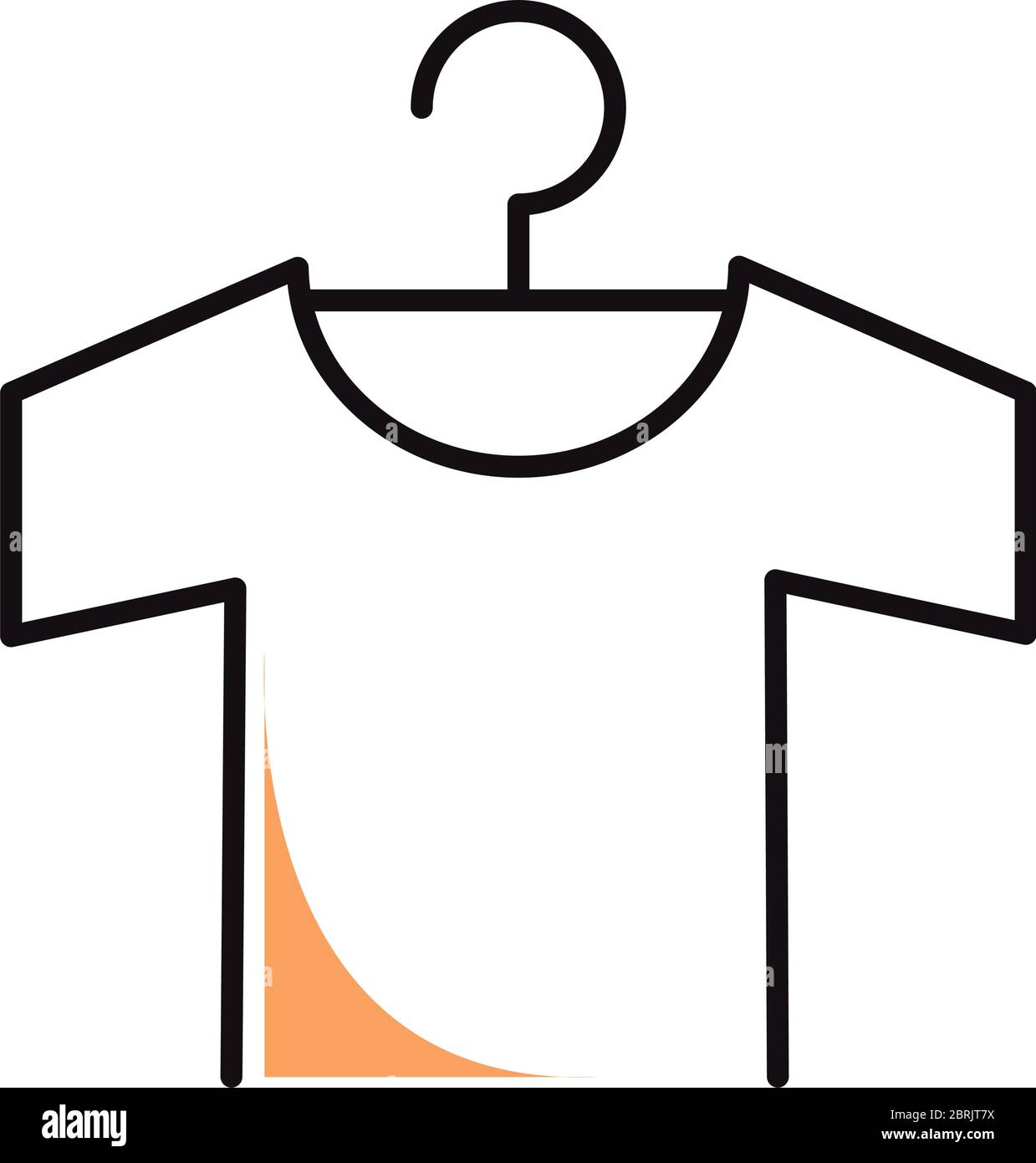 Tshirt with hanger line style icon design, Cloth fashion style wear ...