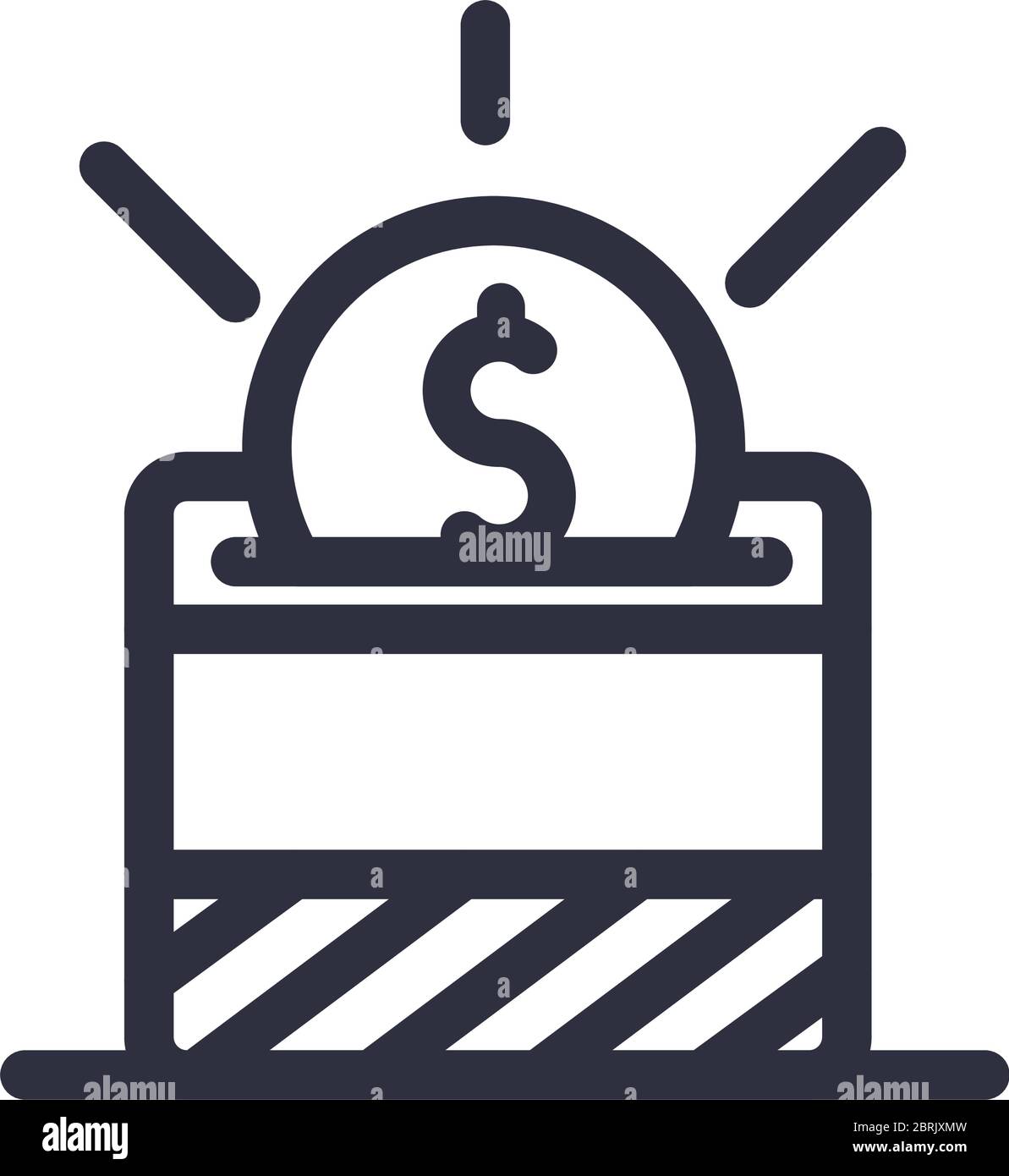 Coin with dollar symbol line style icon of money financial banking ...