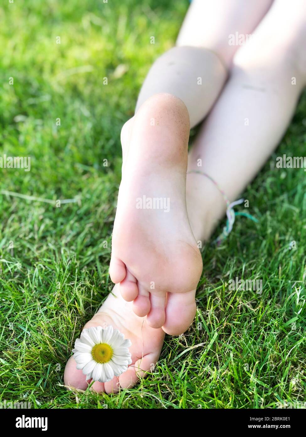 Kids Five Fingers On Green Grass Stock Photo 2244762073