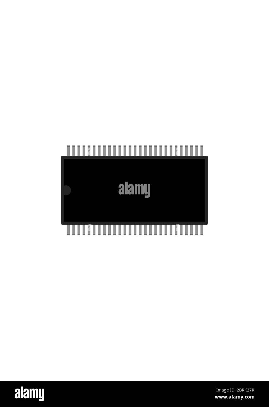 Electronic component microcircuit on a white background. Stock Vector
