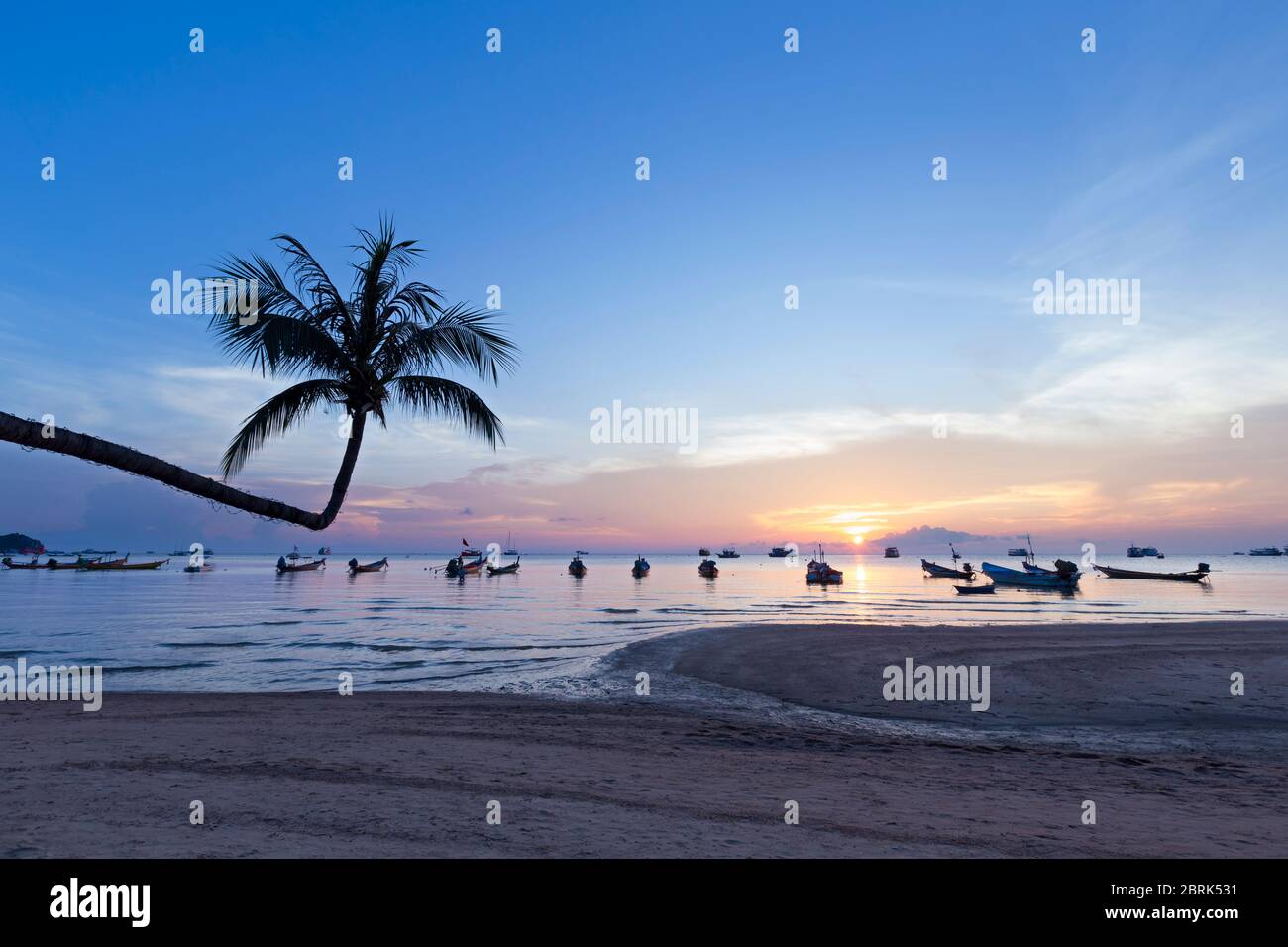 Sunset, Sairee beach, Koh Tao, Thailand Stock Photo