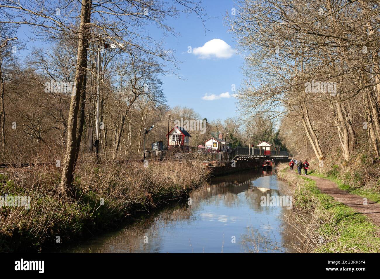 Consall station on the Caldon canal, Churnet valley, Staffordshire. Stock Photo