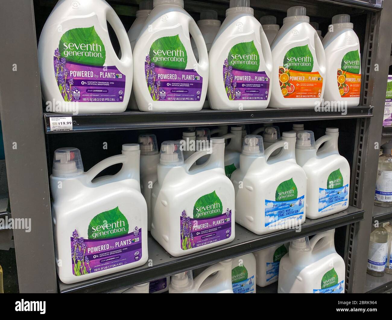 Orlando, FL/USA - 5/10/20: A display of Seventh Generation Laundry Detergent at a Whole Foods Market grocery store. Stock Photo