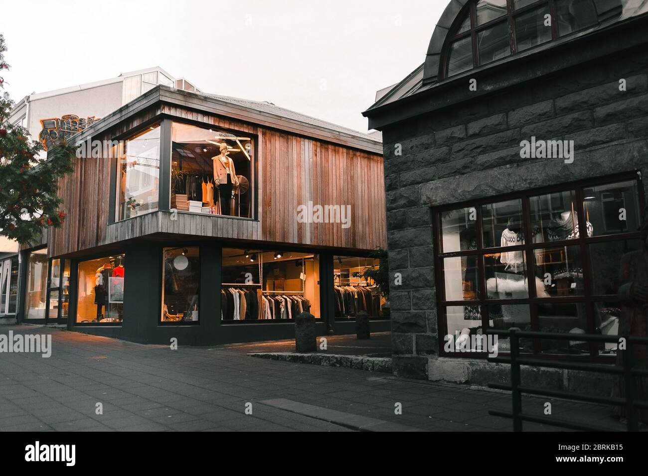 Reykjavik Iceland Fashion Store With Wooden Vintage Facade In The City Scandinavian Style Stock Photo Alamy