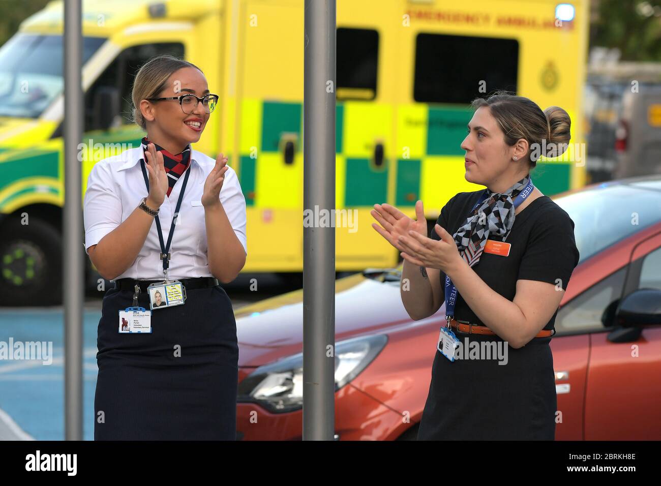 The weekly Clap for carers at Southend University Hospital Essex Stock