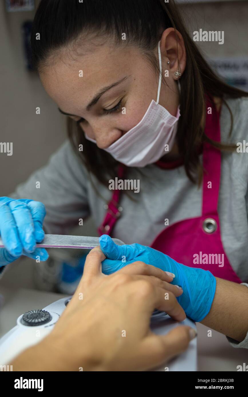 Manicure nail technician work hi-res stock photography and images - Alamy