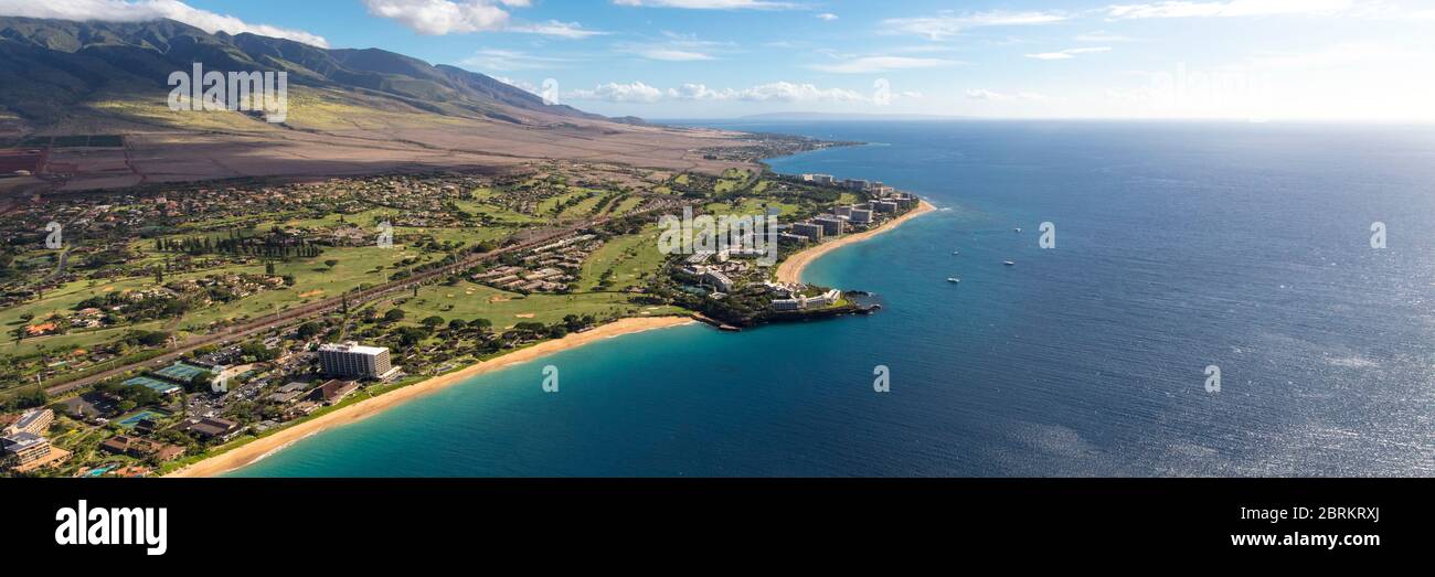 Hawaii Maui Aerial Kaanapali Resort High Resolution Stock Photography ...