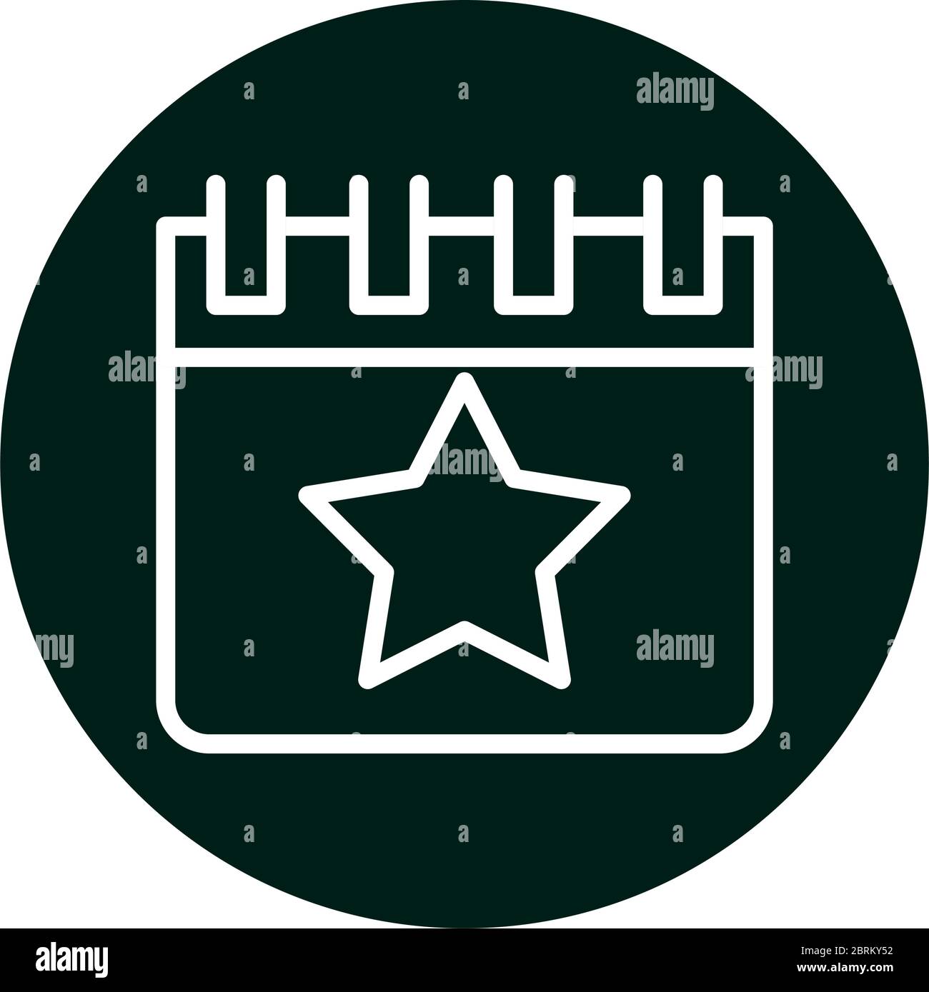 Calendar with star block and line style icon design, Planner time event