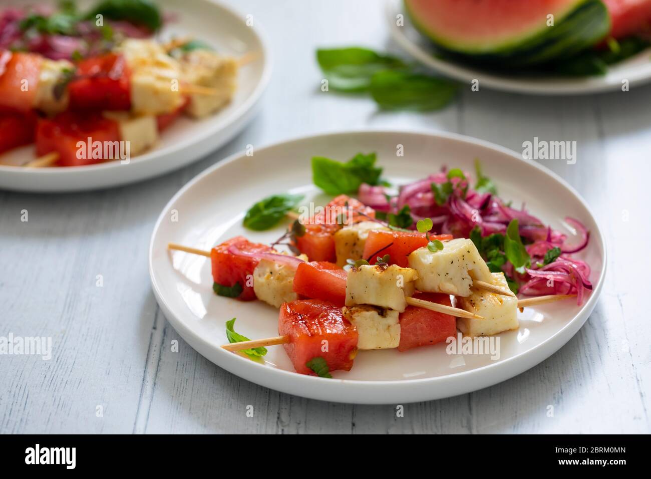 Grilled halloumi and salad hires stock photography and images Alamy