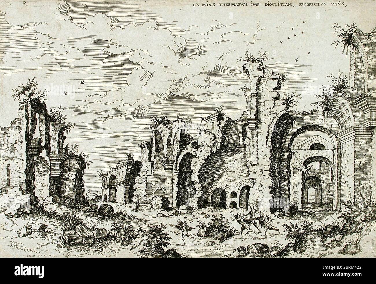 Ruins of Baths of Diocletian, The Baths of Diocletian were public baths in ancient Rome Stock