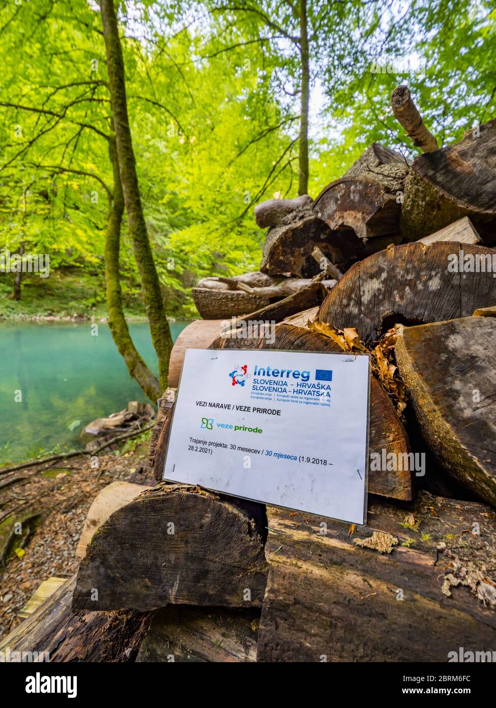 Interreg EU European thematic programme on natural source of river Kupa in Croatia Europe Stock Photo