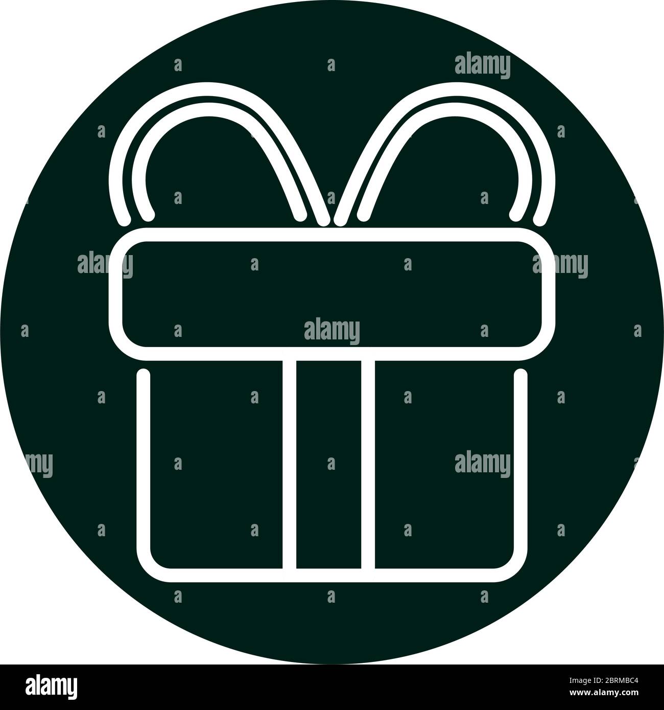 Gift block and line style icon design, happy birthday celebration ...