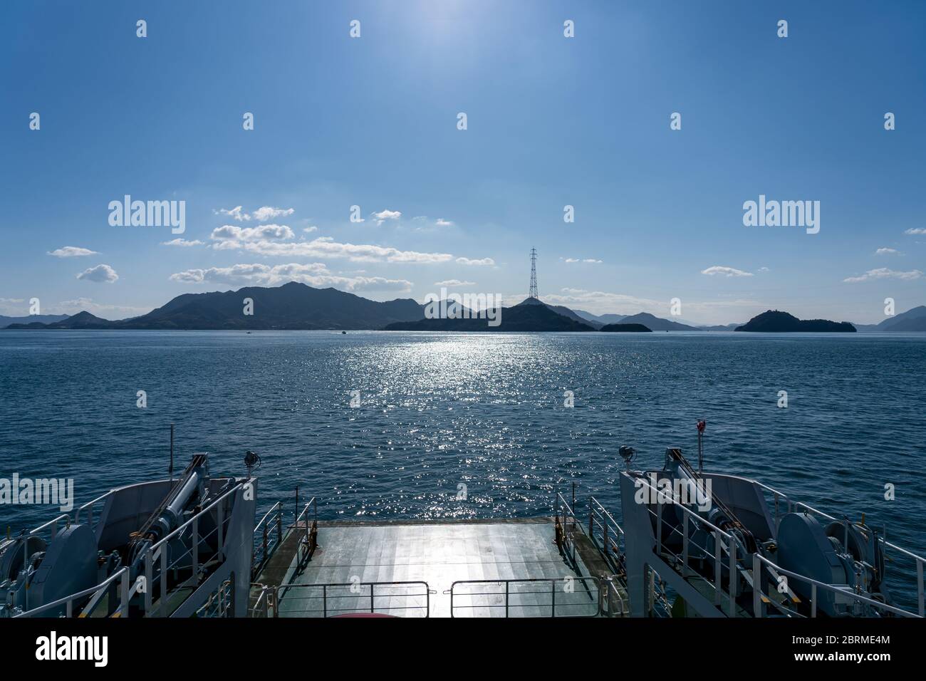 Tadanoumi ferry to the famous Okunoshima ( Rabbit Island ). Hiroshima Prefecture, Japan Stock Photo