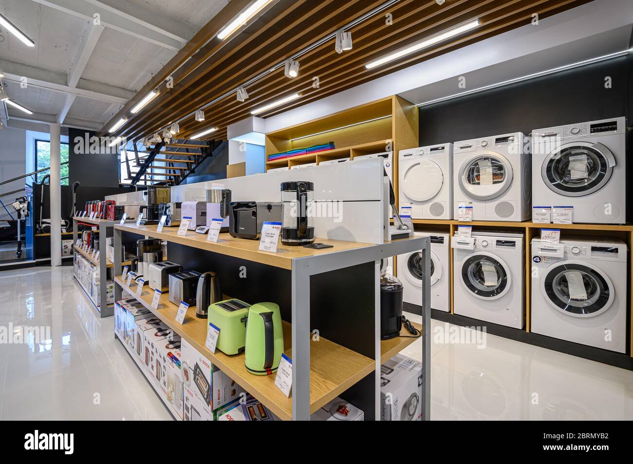 Interior of premium domestic appliance store Stock Photo Alamy