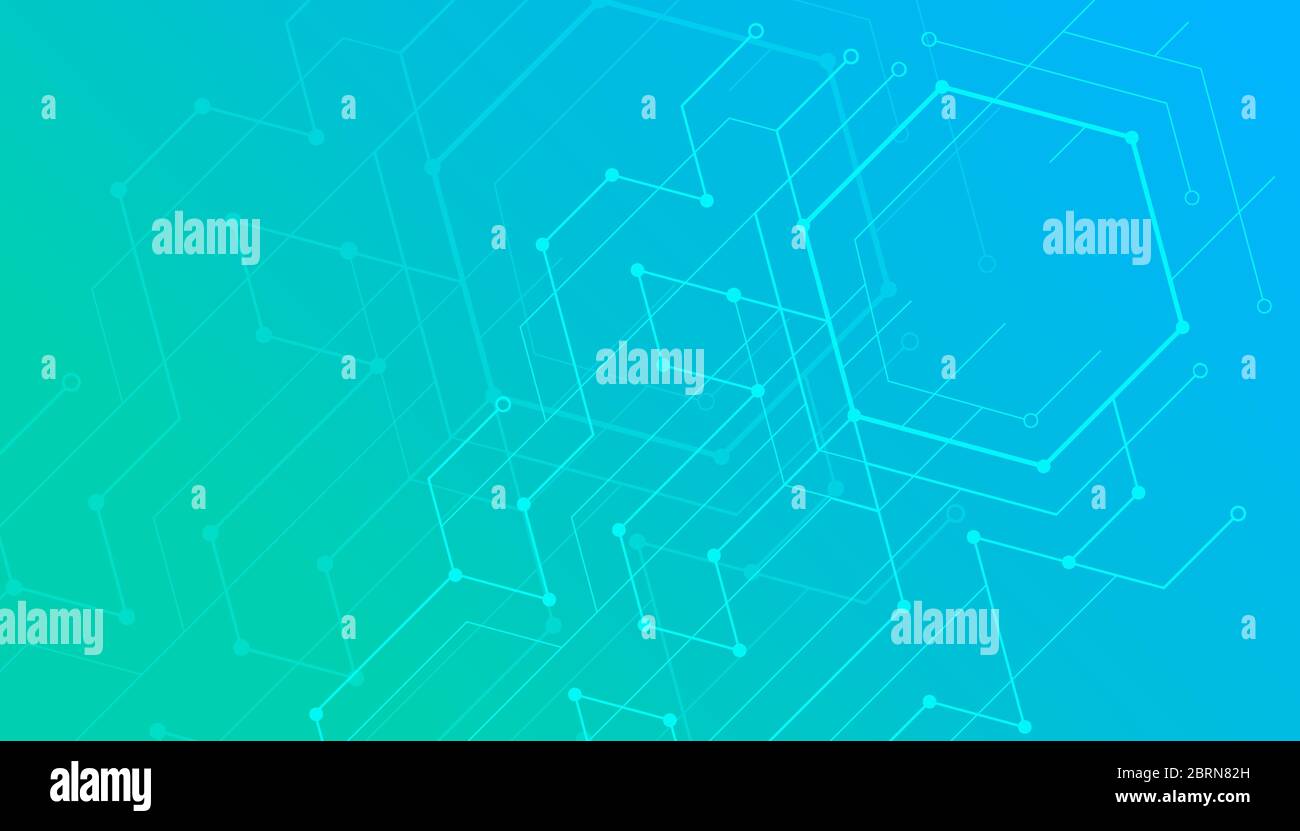 Abstract lines and dots connect background. Technology connection digital data and big data concept. Stock Vector