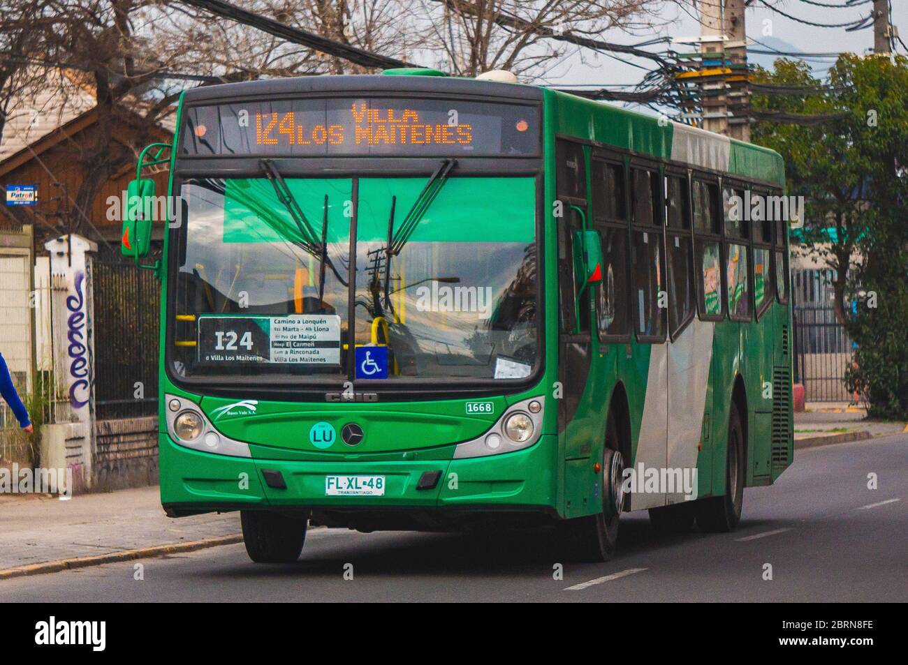 Santiago, Chile - July 2016: A Transantiago bus in Santiago Stock Photo