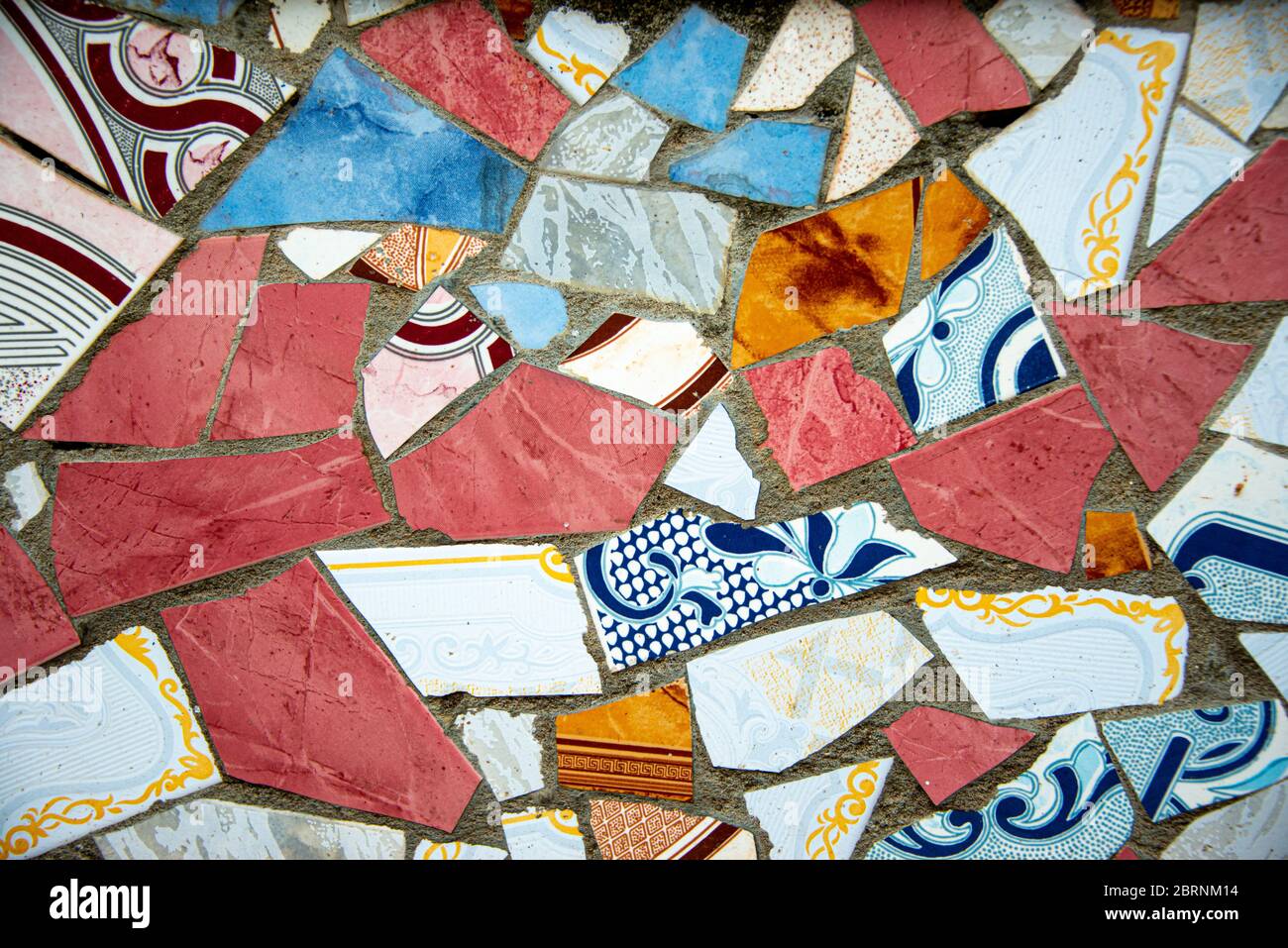 Mosaic of broken tiles Stock Photo