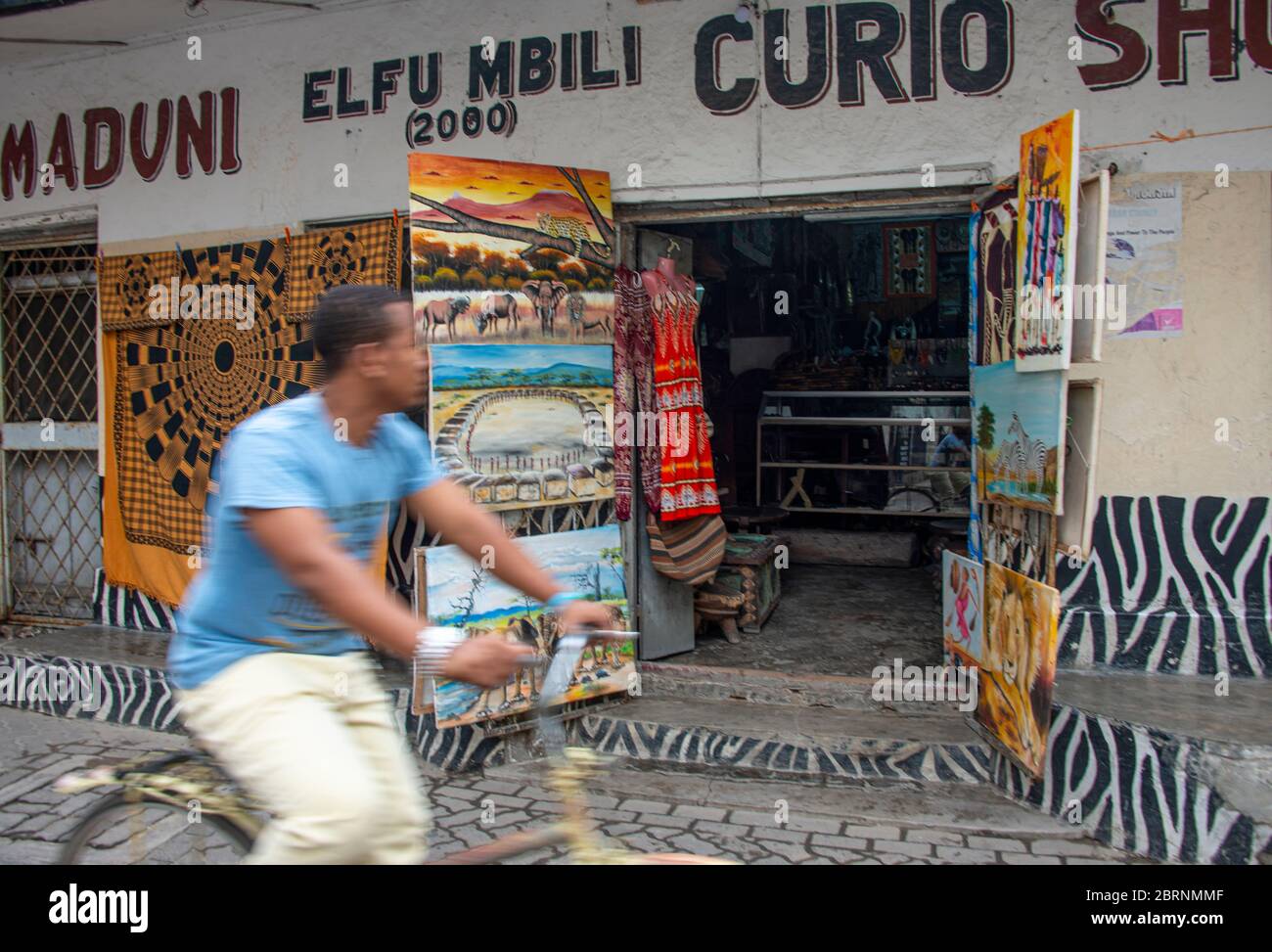 Curio shop for tourist in Old Town Mombasa Stock Photo