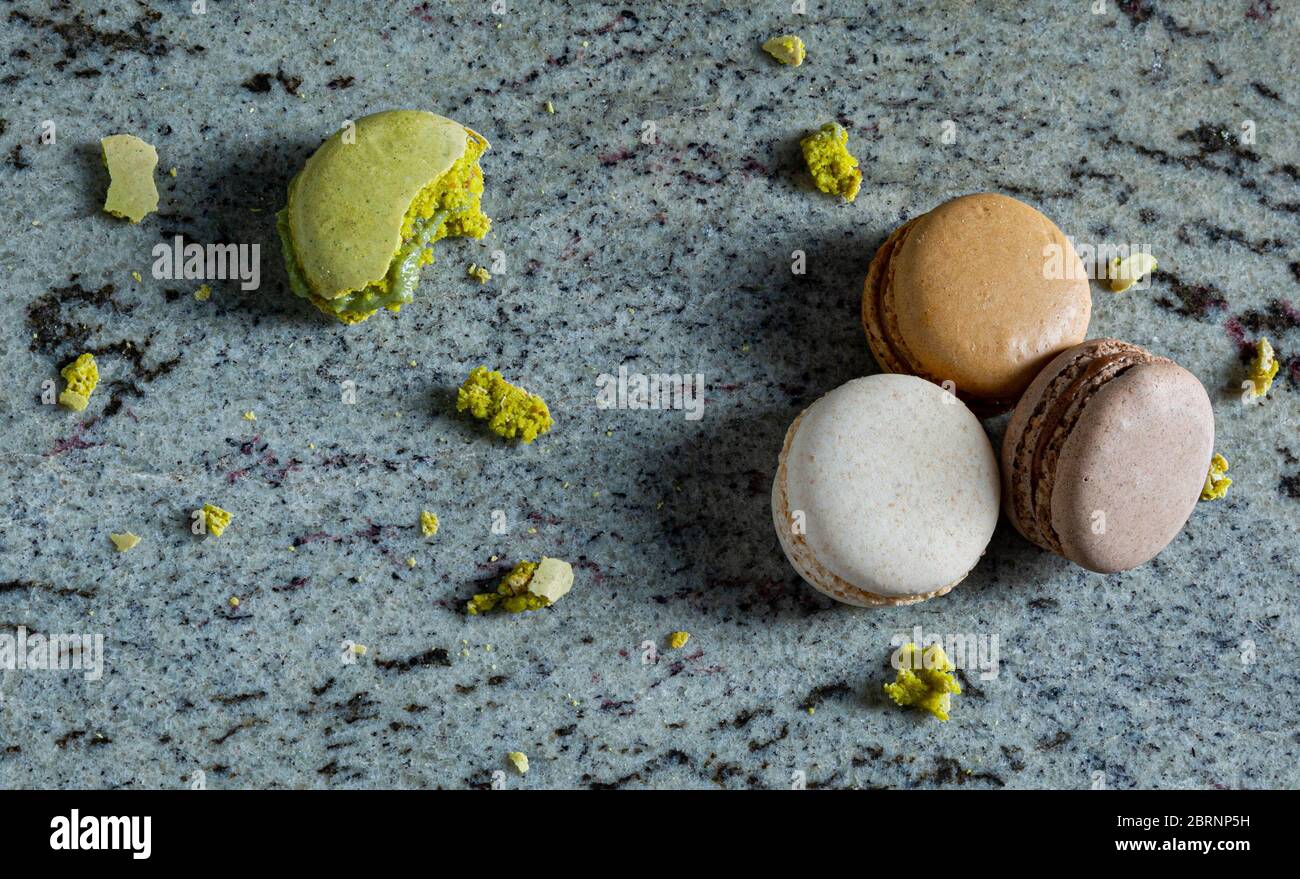 Macarons On Marble Stock Photo