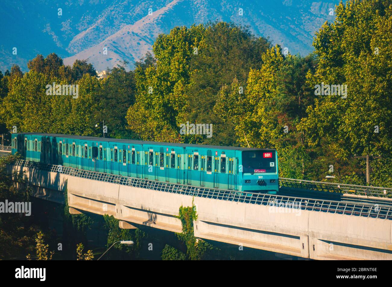Santiago, Chile - February 2016: A Metro de Santiago train at Line 5 Stock Photo