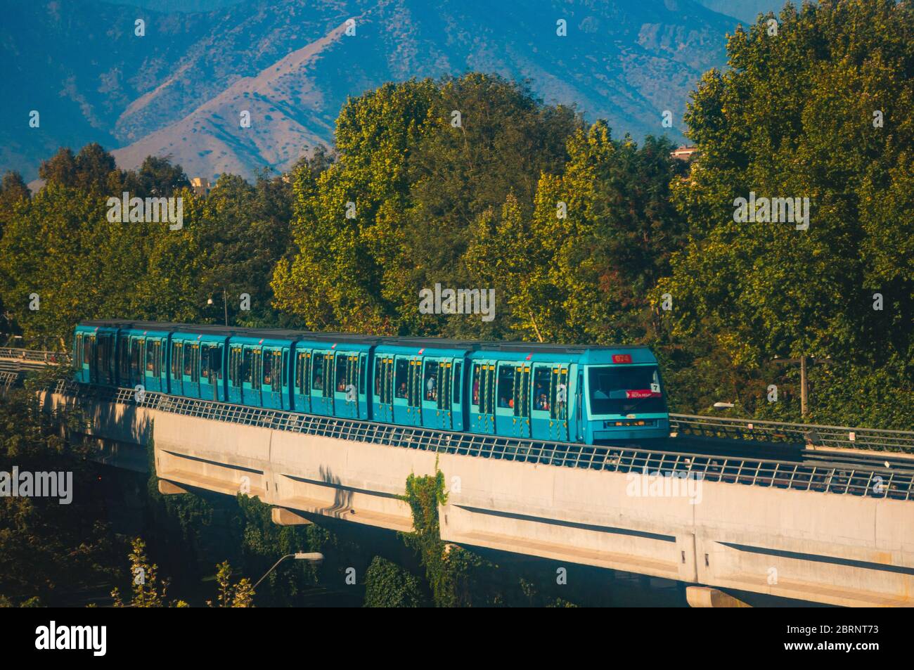 Santiago, Chile - February 2016: A Metro de Santiago train at Line 5 Stock Photo