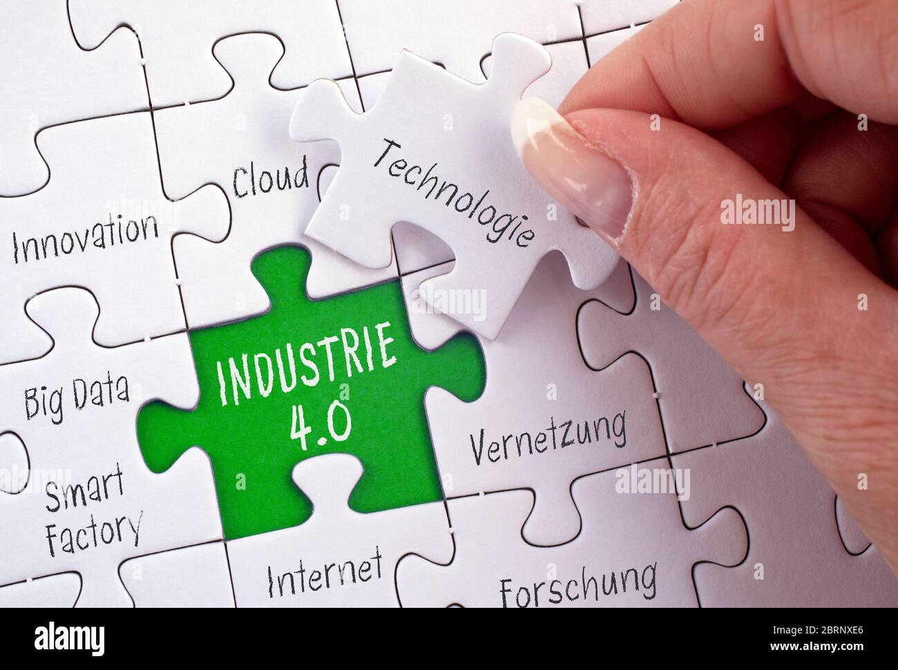 Industrie 4.0 Business Puzzle Konzept Stock Photo