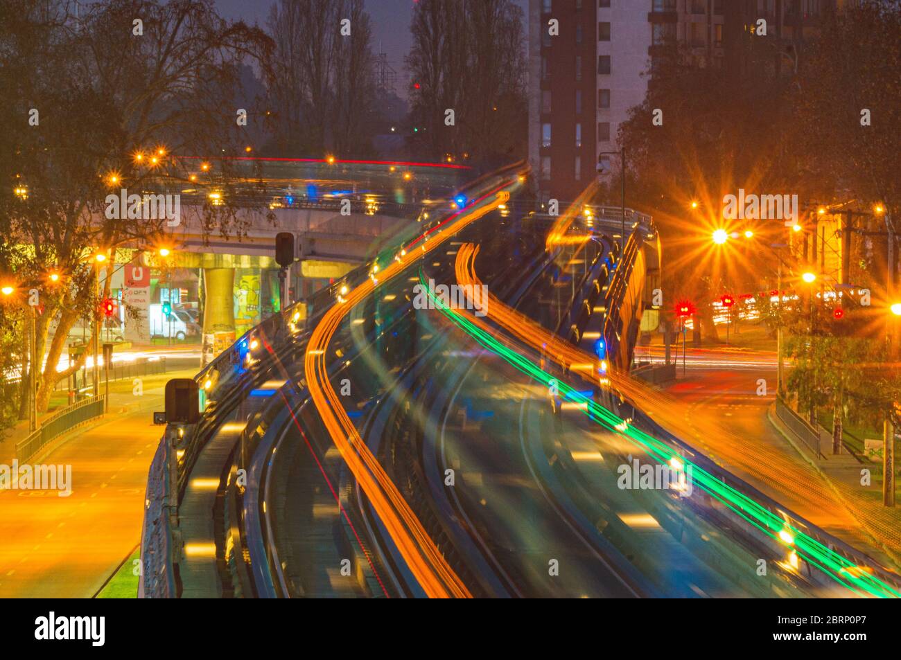 Santiago, Chile - July 2016: A Metro de Santiago Train at Line 5 Stock Photo