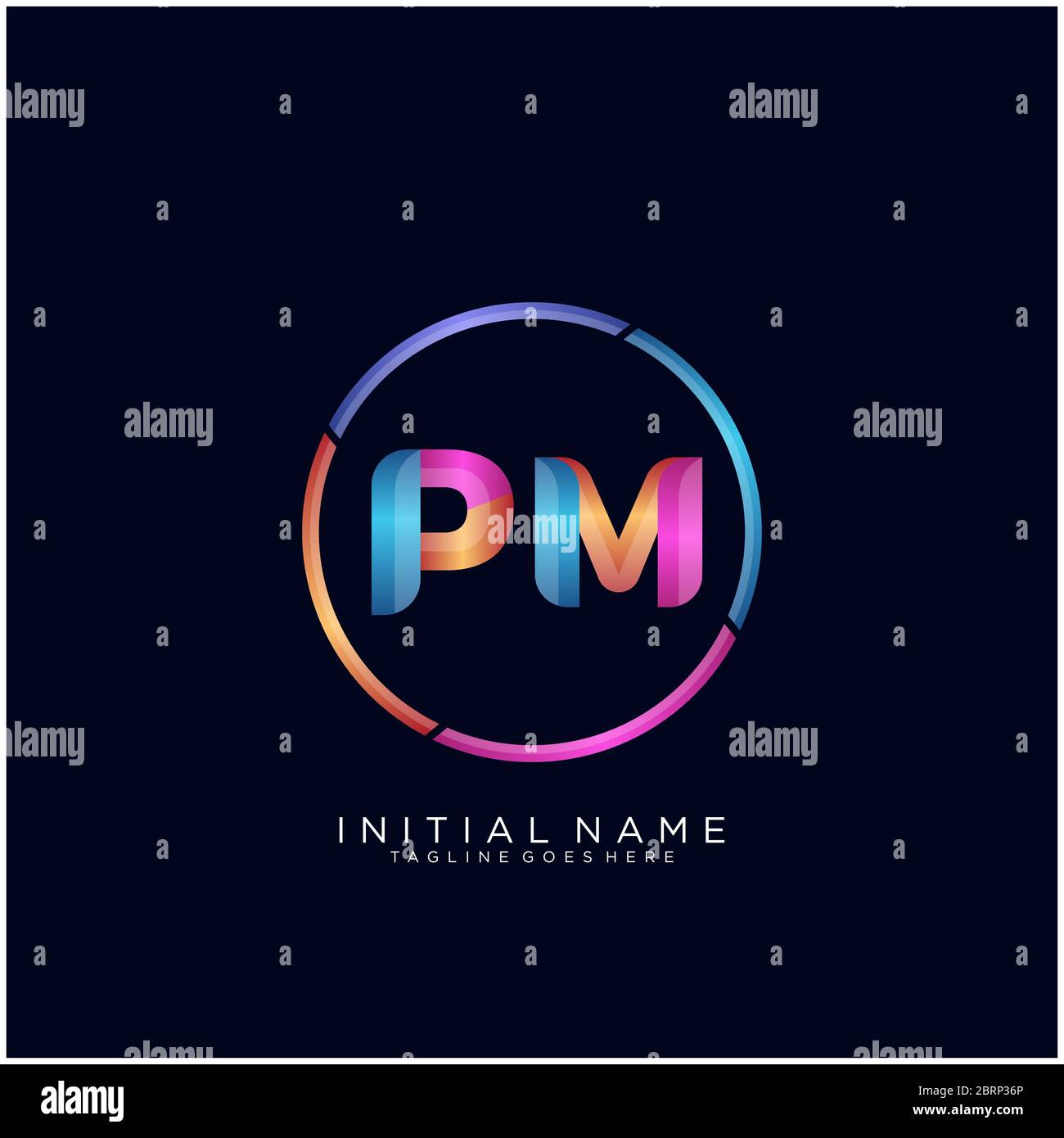 Pm initials logo Cut Out Stock Images & Pictures - Alamy