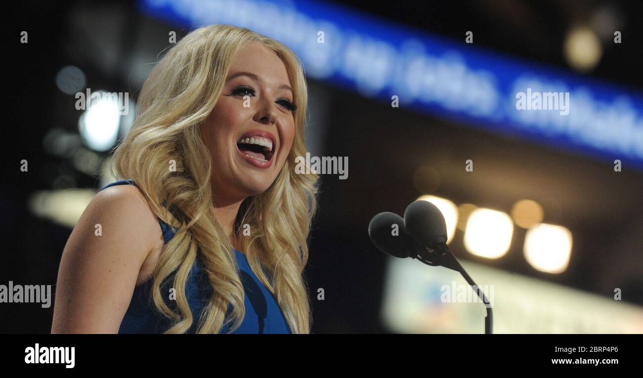 Cleveland, United States Of America. 19th July, 2016. CLEVELAND, OH - JULY 19: Tiffany Trump on the second day of the Republican National Convention on July 19, 2016 at the Quicken Loans Arena in Cleveland, Ohio. An estimated 50,000 people are expected in Cleveland, including hundreds of protestors and members of the media. People: Tiffany Trump Credit: Storms Media Group/Alamy Live News Stock Photo