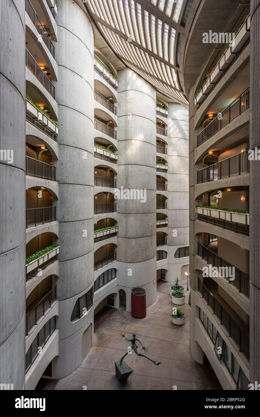 Interior atrium of River City, designed by Bertrand Goldberg Stock